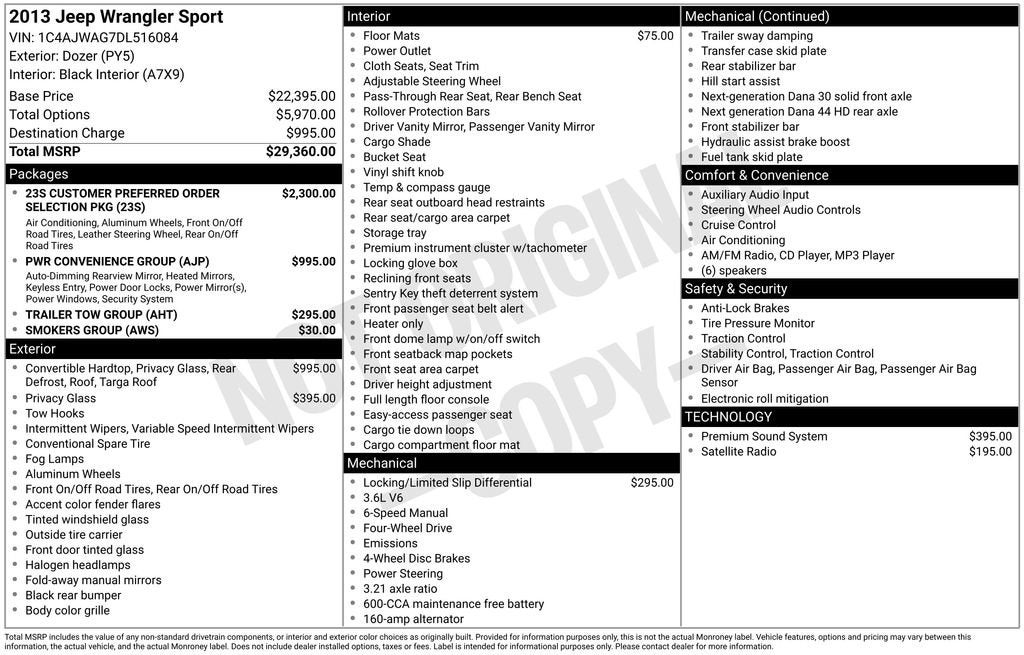 2013 Jeep Wrangler Sport