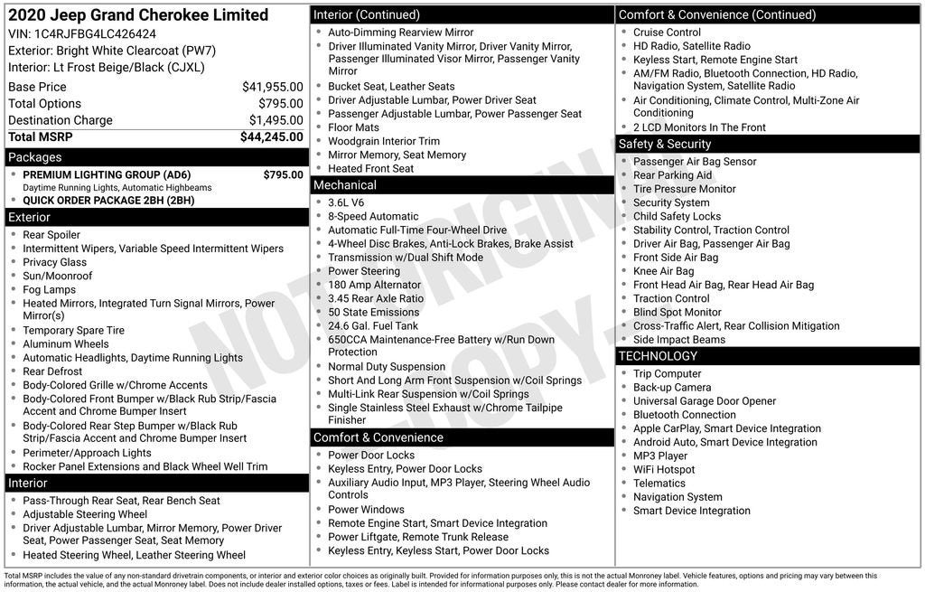 2020 Jeep Grand Cherokee Limited