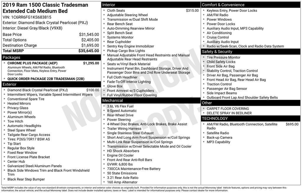 2019 RAM 1500 Classic Tradesman