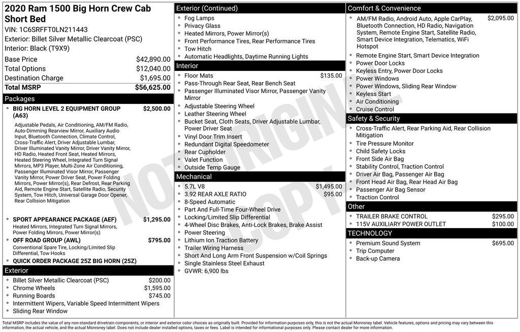 2020 RAM 1500 Big Horn