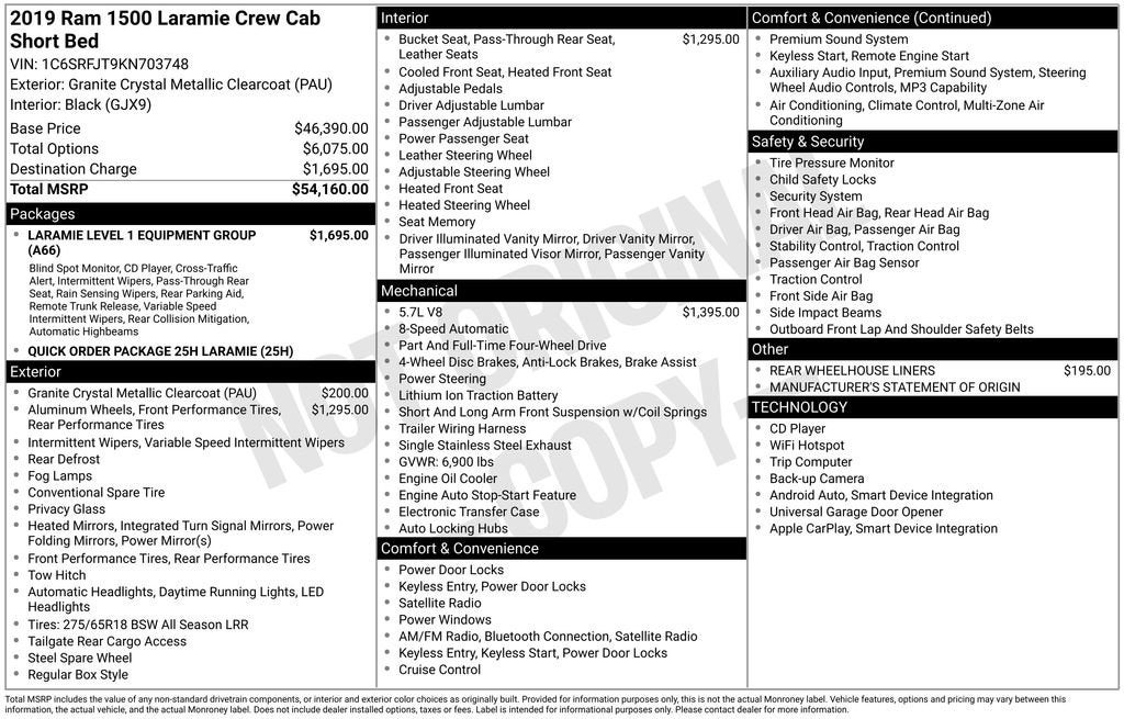 2019 RAM 1500 Laramie