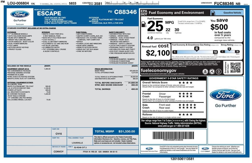 2015 Ford Escape SE