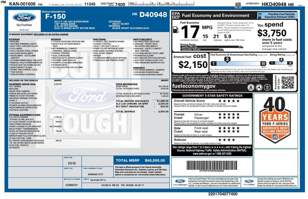2017 Ford F-150 XL