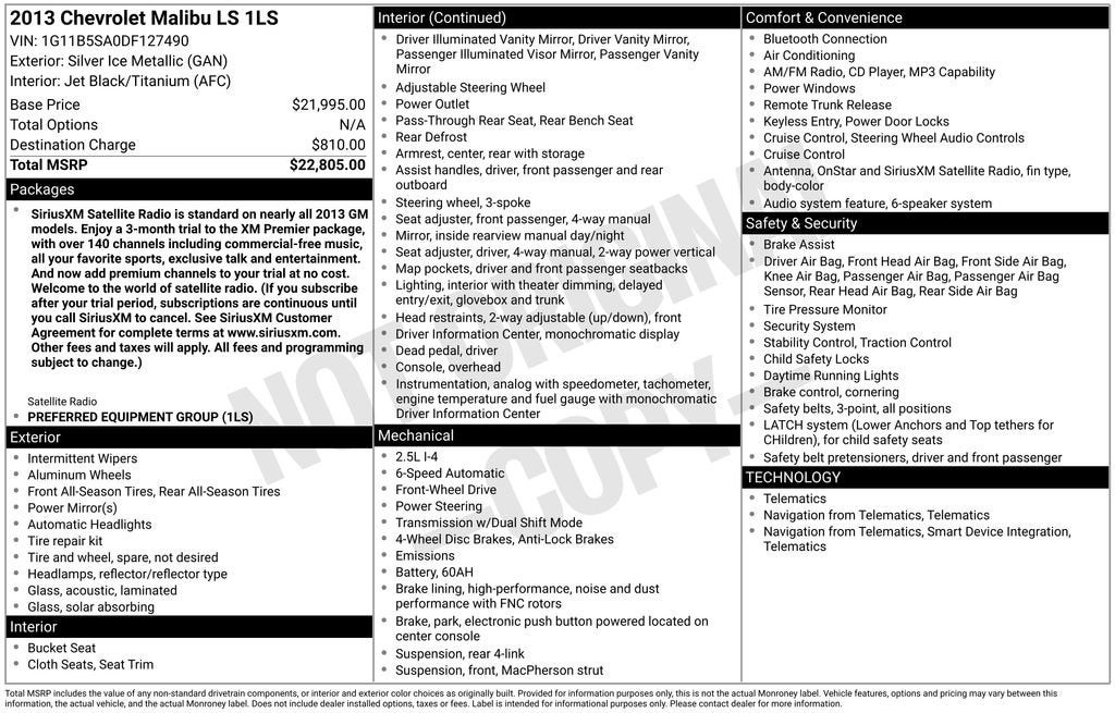 2013 Chevrolet Malibu LS