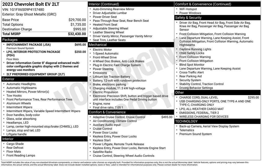 2023 Chevrolet Bolt EV 2LT