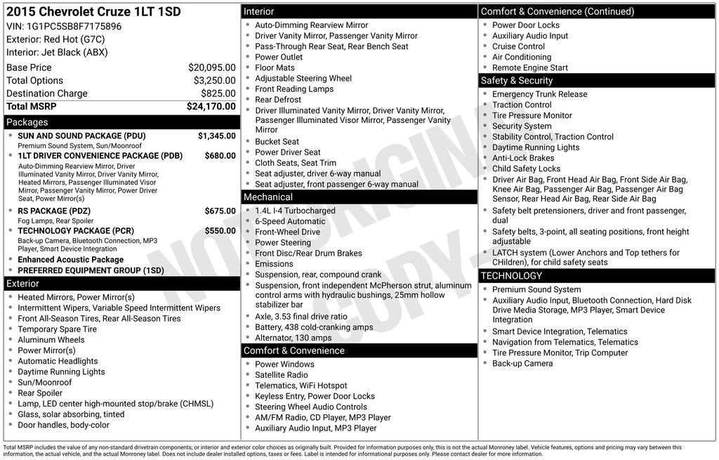 2015 Chevrolet Cruze LT