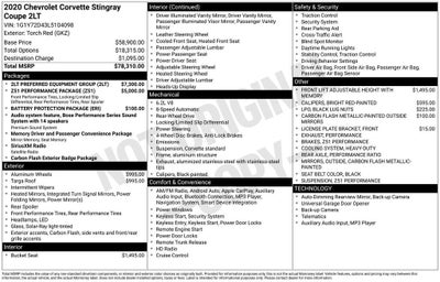 2020 Chevrolet Corvette Stingray 2LT