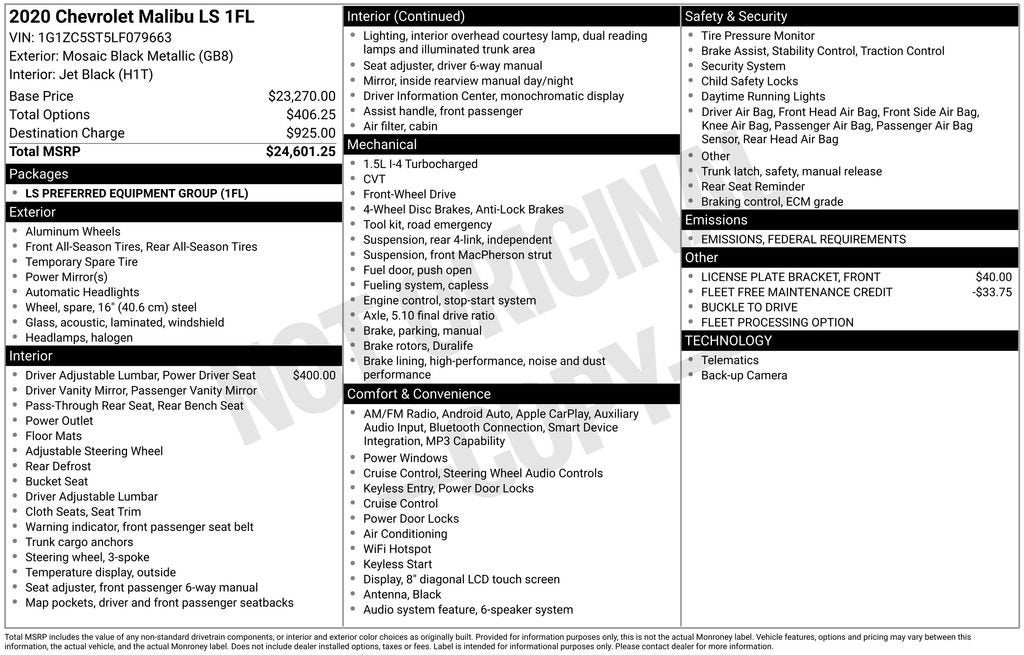 2020 Chevrolet Malibu FL