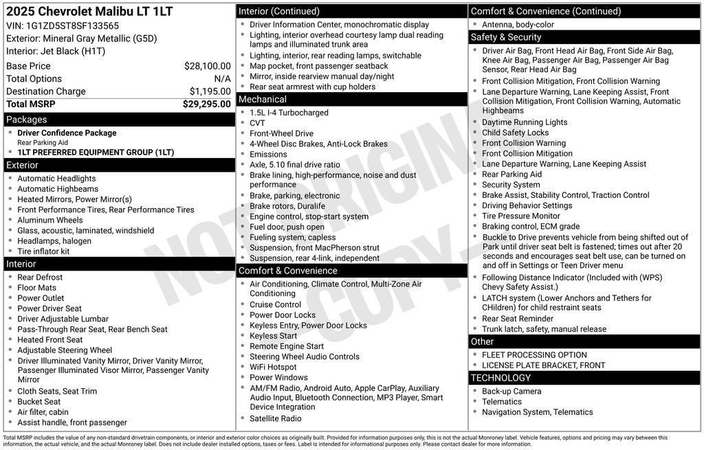 2025 Chevrolet Malibu 1LT