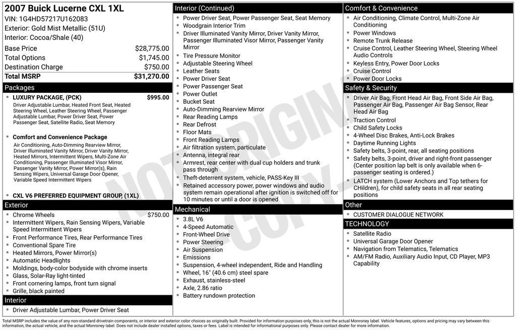2007 Buick Lucerne V6 CXL