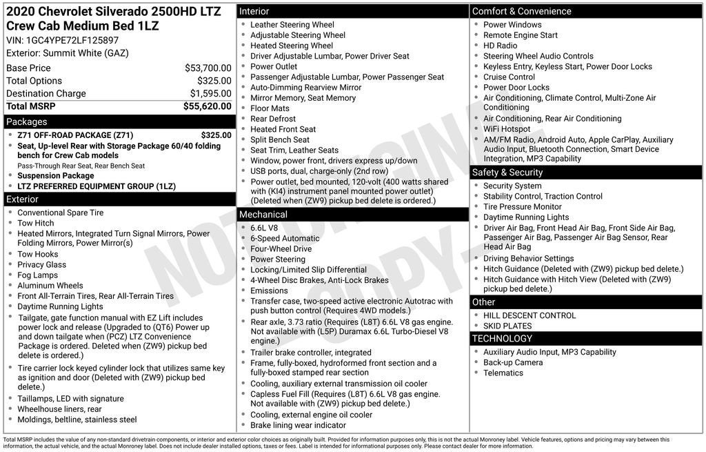 2020 Chevrolet Silverado 2500 HD LTZ