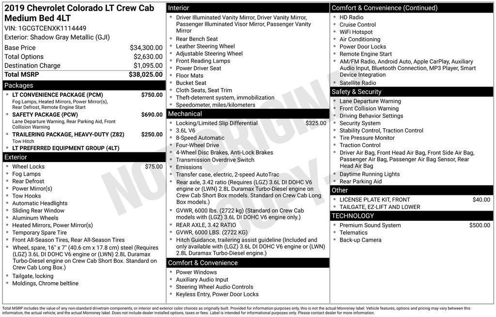 2019 Chevrolet Colorado 4WD LT