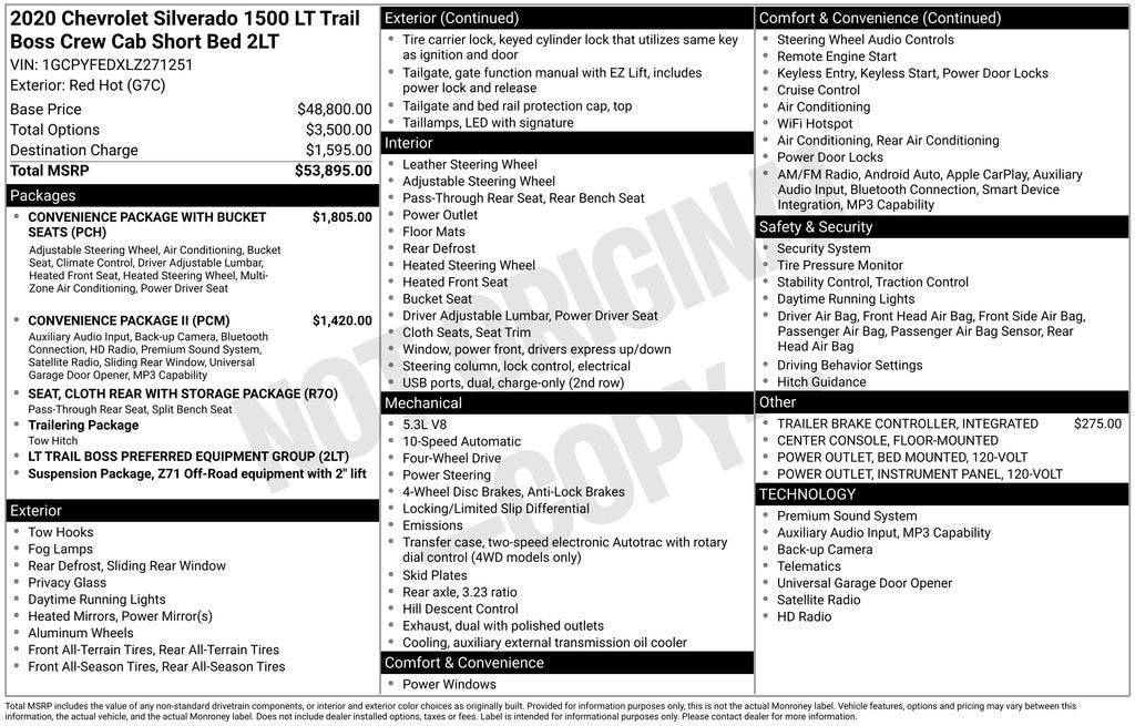 2020 Chevrolet Silverado 1500 LT Trail Boss