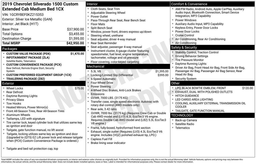 2019 Chevrolet Silverado 1500 Custom