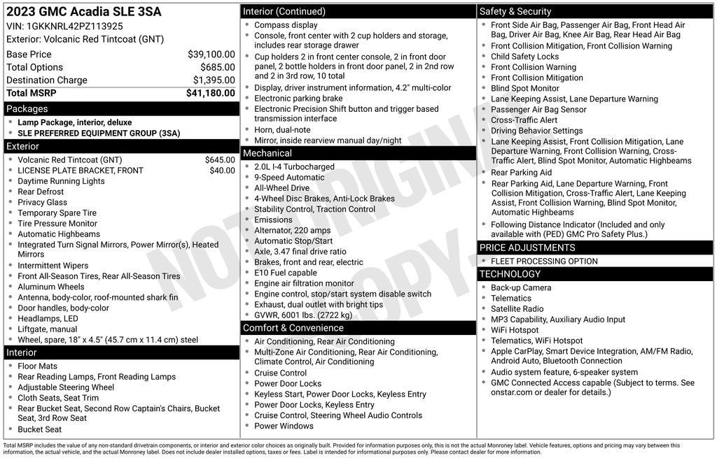 2023 GMC Acadia SLE