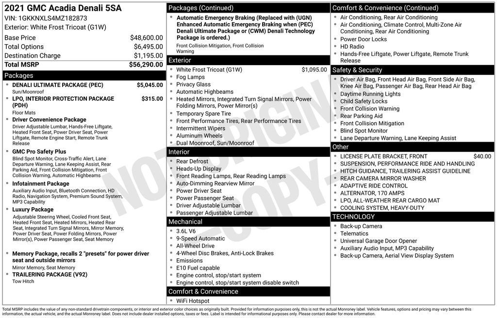 2021 GMC Acadia Denali