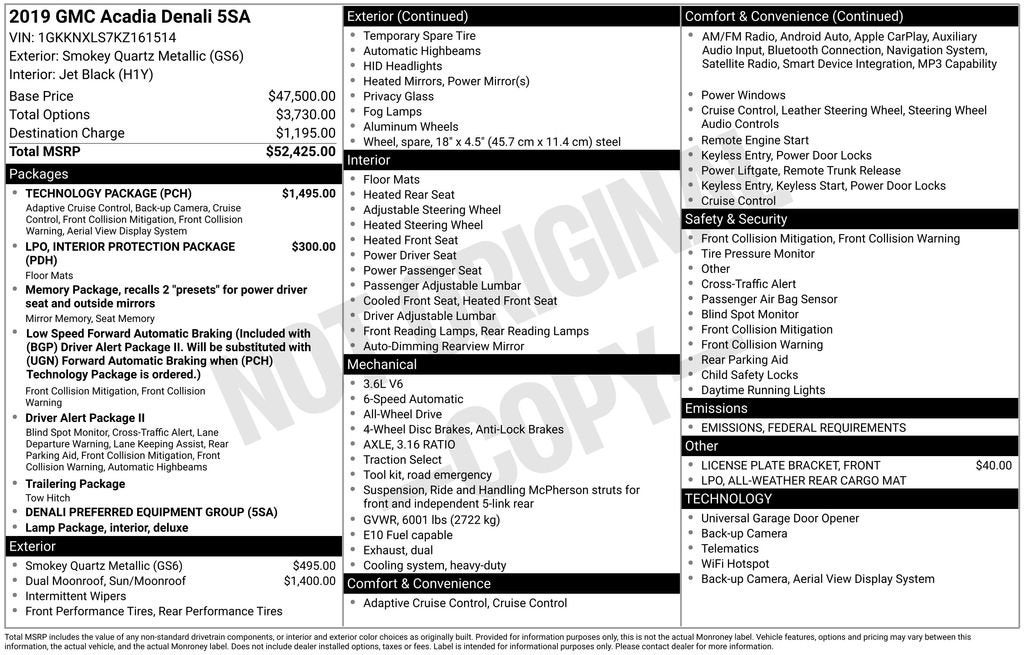 2019 GMC Acadia Denali