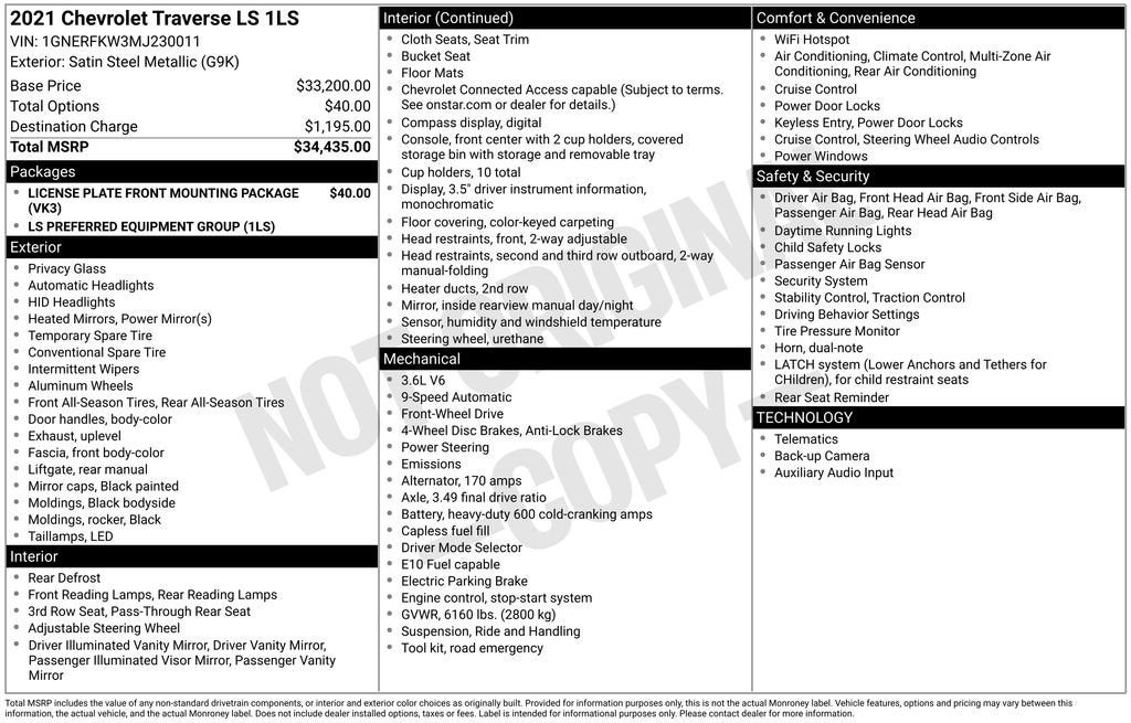 2021 Chevrolet Traverse LS