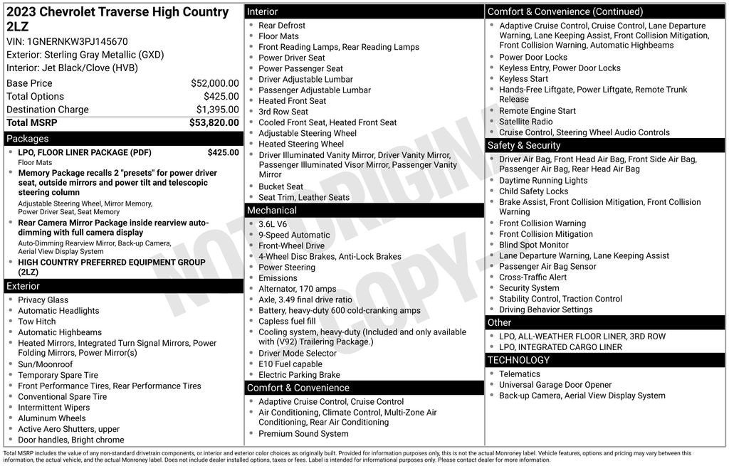 2023 Chevrolet Traverse High Country