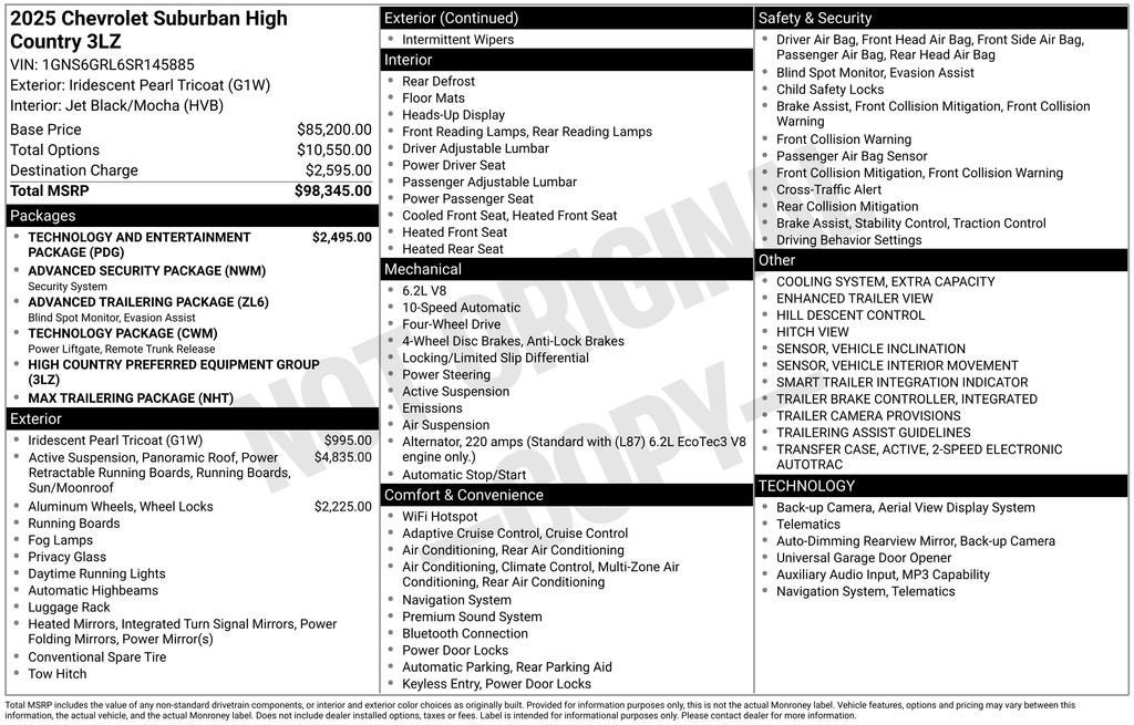 2025 Chevrolet Suburban High Country