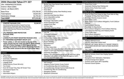 2026 Chevrolet Tahoe Z71