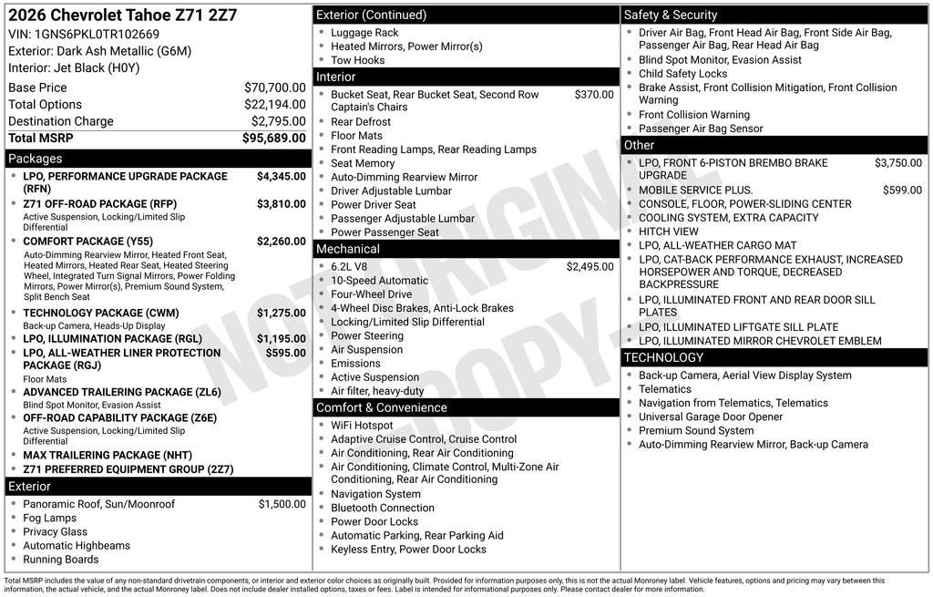 2026 Chevrolet Tahoe Z71