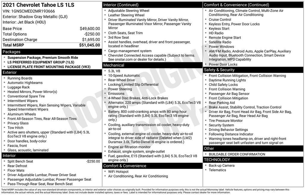 2021 Chevrolet Tahoe LS