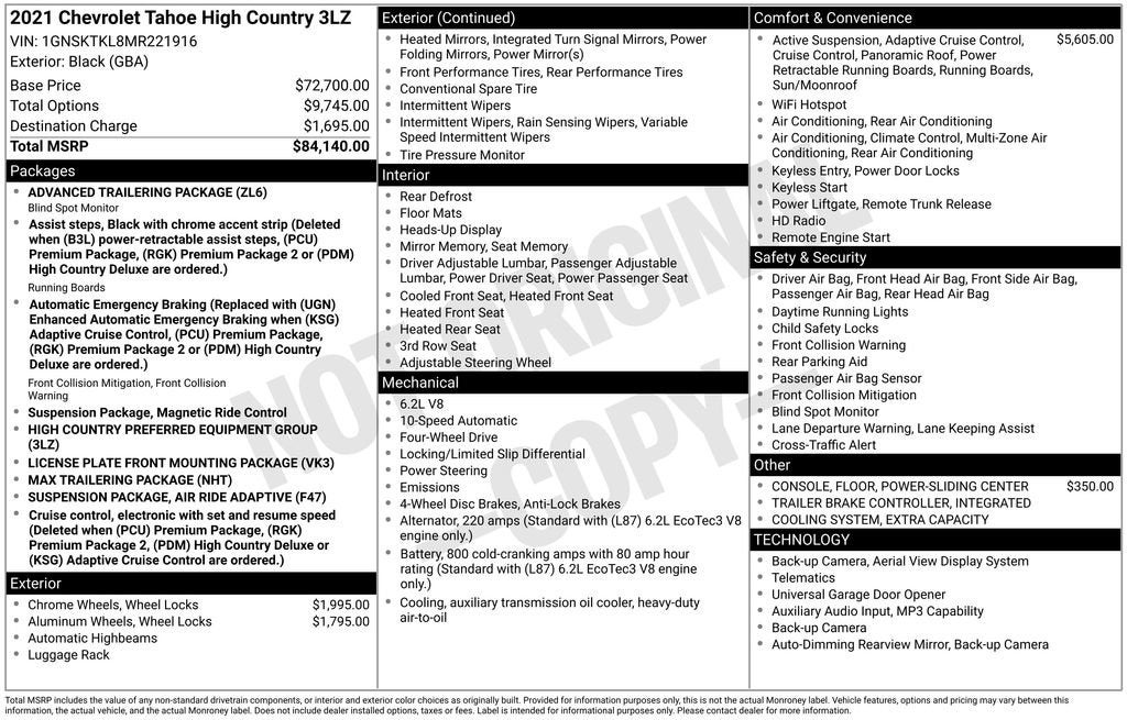 2021 Chevrolet Tahoe High Country