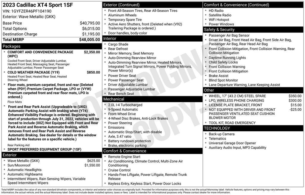 2023 Cadillac XT4 Sport