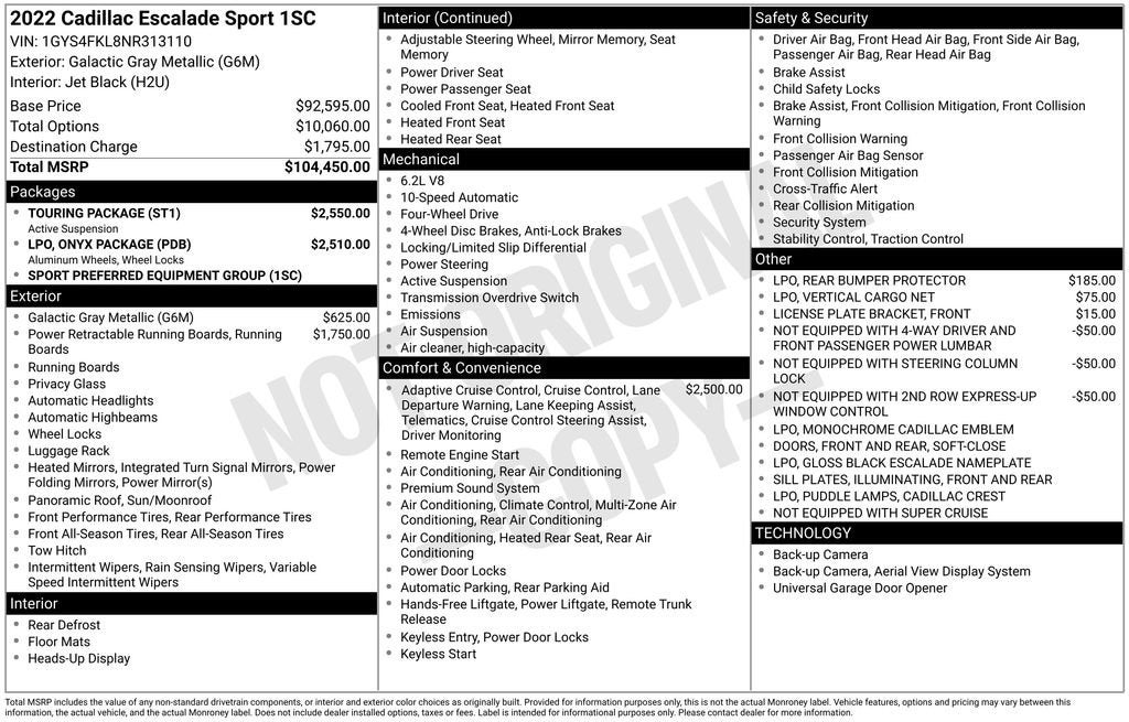 2022 Cadillac Escalade Sport