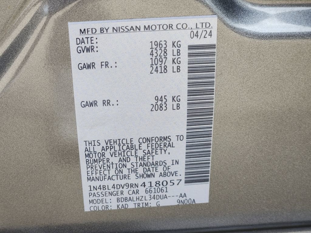 2024 Nissan Altima 2.5 SV