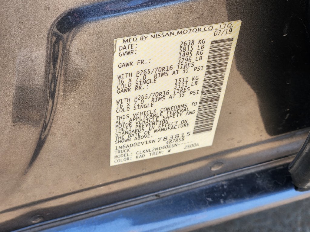 2019 Nissan Frontier SV