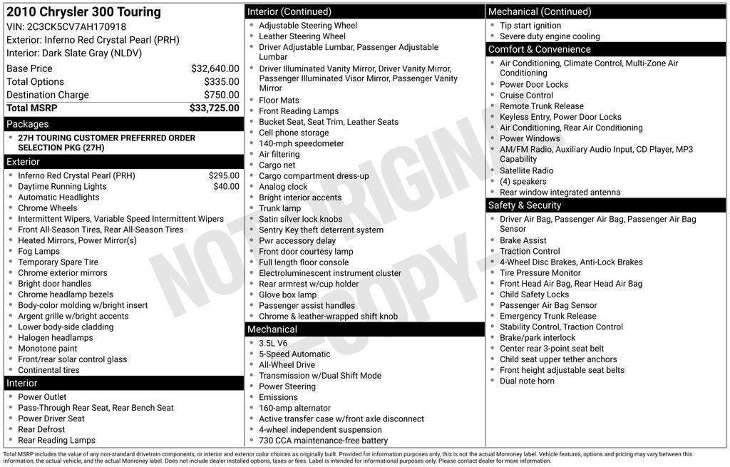2010 Chrysler 300 Touring