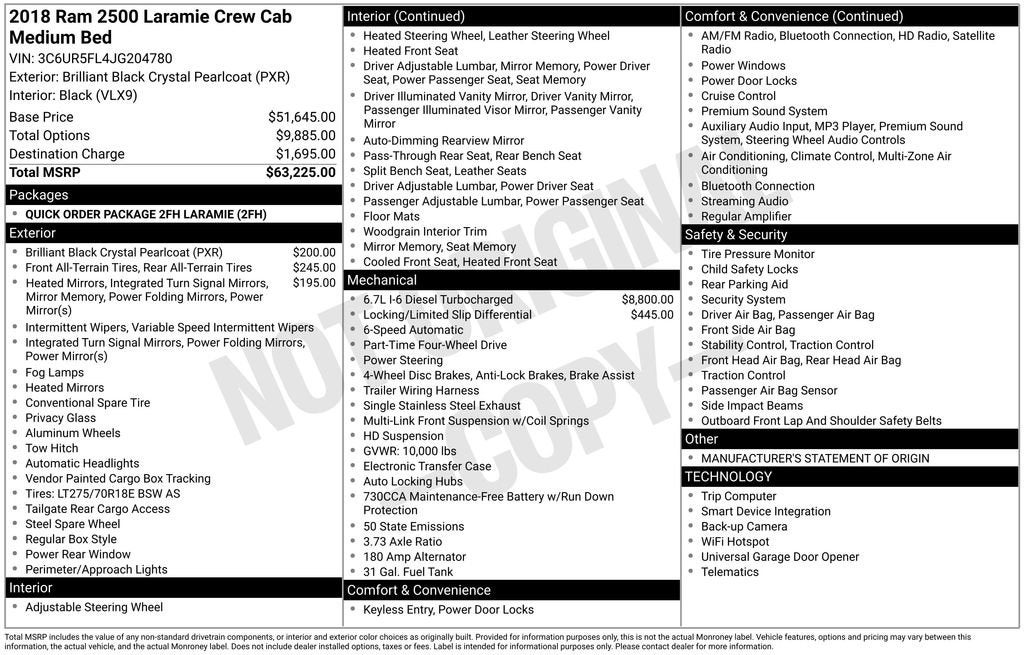 2018 RAM 2500 Laramie