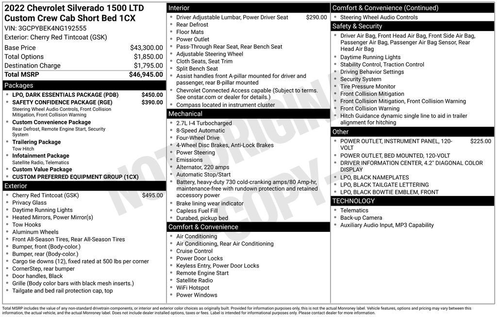 2022 Chevrolet Silverado 1500 LTD Custom