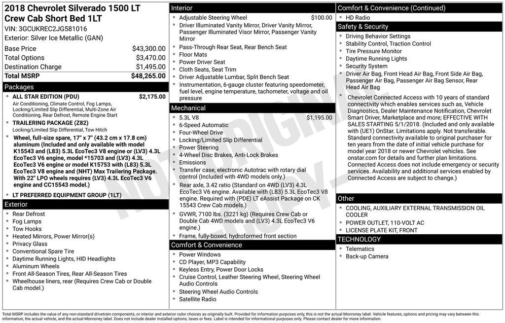2018 Chevrolet Silverado 1500 LT