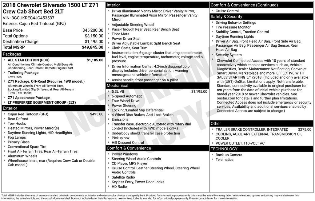 2018 Chevrolet Silverado 1500 LT