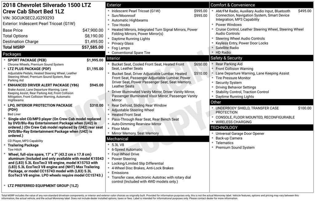 2018 Chevrolet Silverado 1500 LTZ