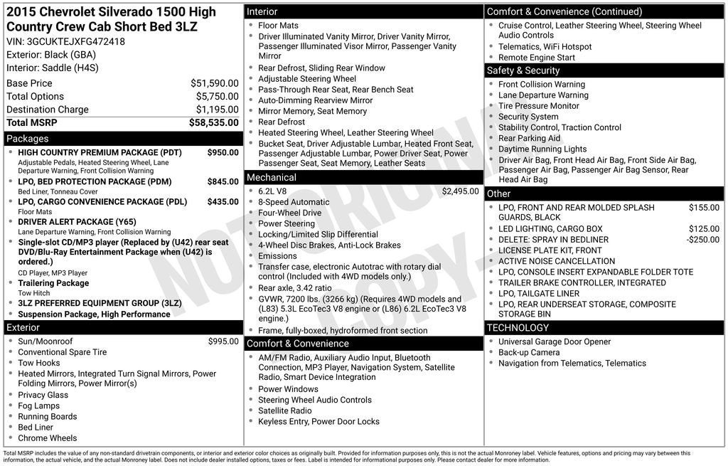 2015 Chevrolet Silverado 1500 High Country