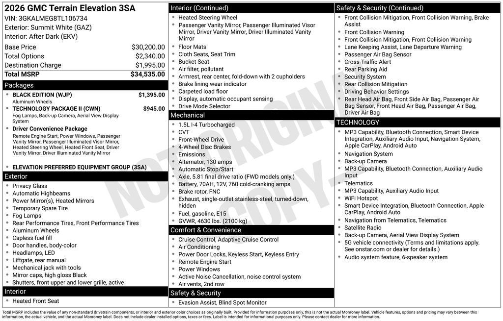 2026 GMC Terrain Elevation