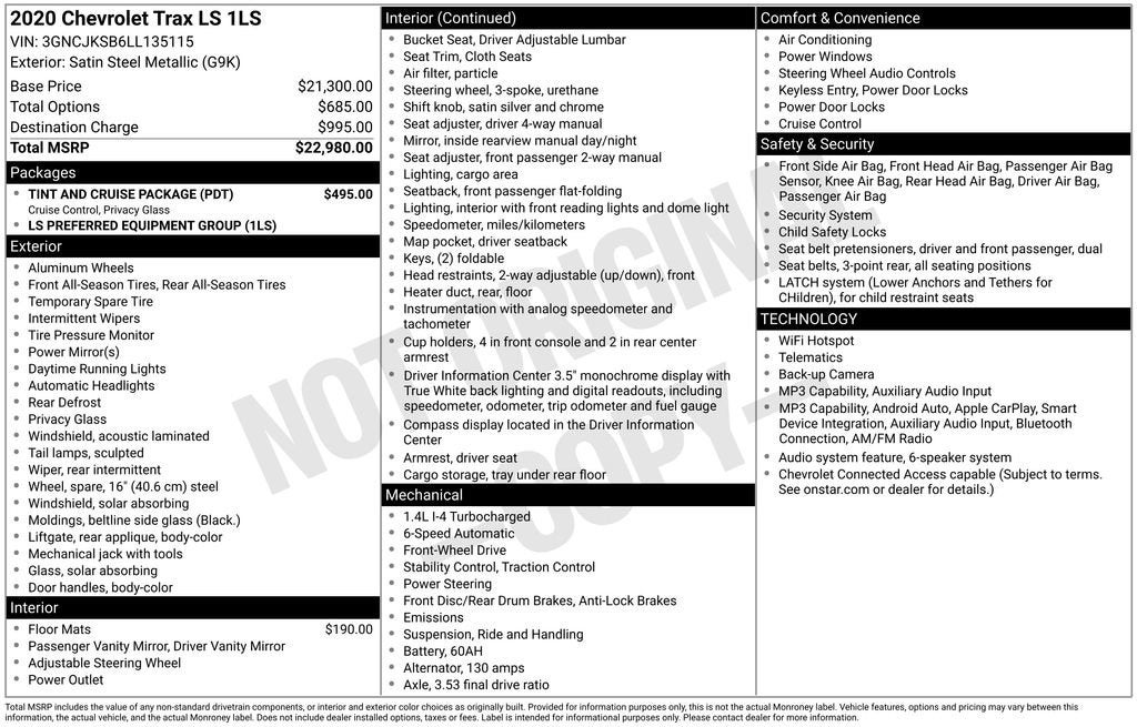 2020 Chevrolet Trax LS
