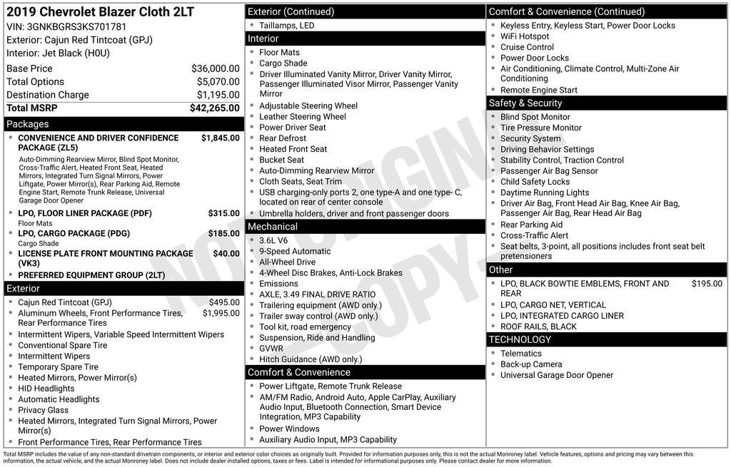 2019 Chevrolet Blazer 2LT