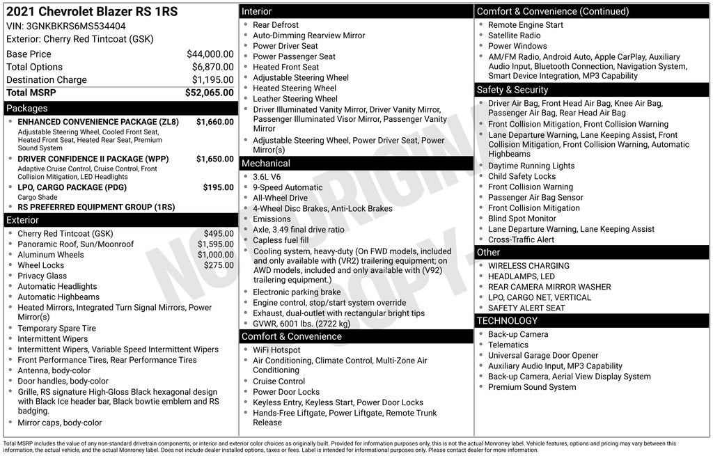 2021 Chevrolet Blazer RS