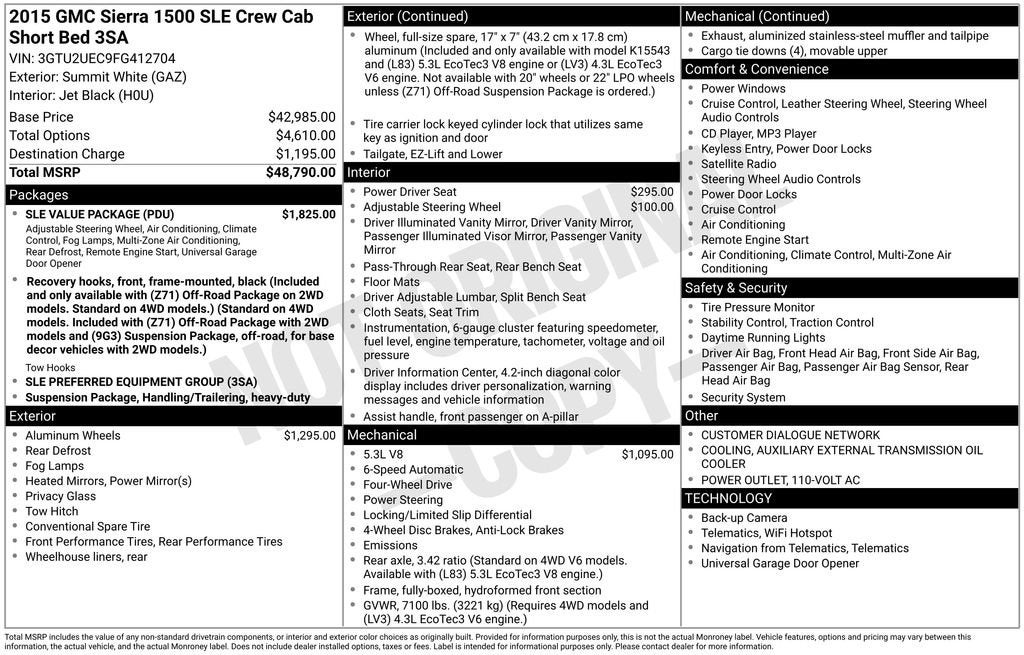 2015 GMC Sierra 1500 SLE