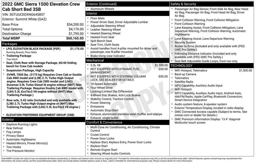 2022 GMC Sierra 1500 Elevation
