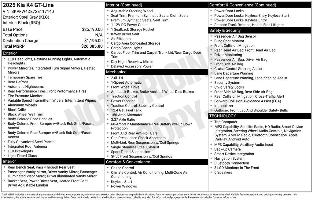 2025 Kia K4 GT-Line