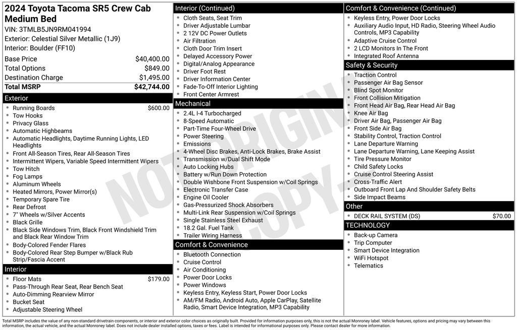 2024 Toyota Tacoma 4WD SR5