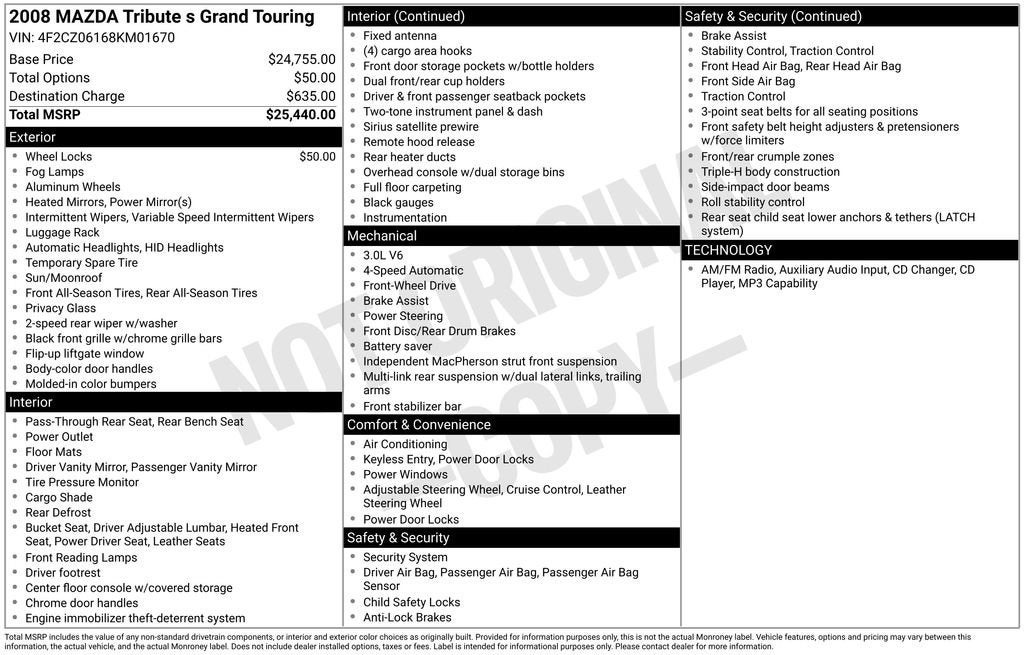 2008 Mazda Mazda Tribute Grand Touring