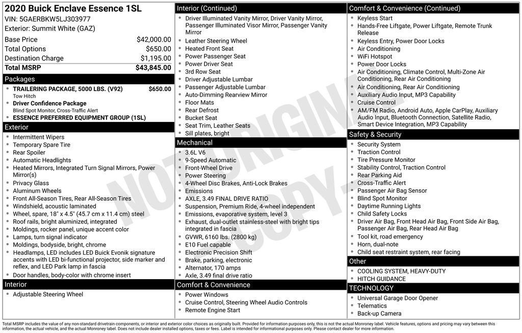 2020 Buick Enclave Essence