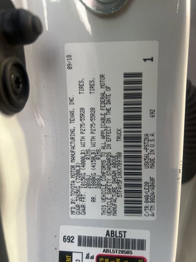 2019 Toyota Tundra 4WD SR5